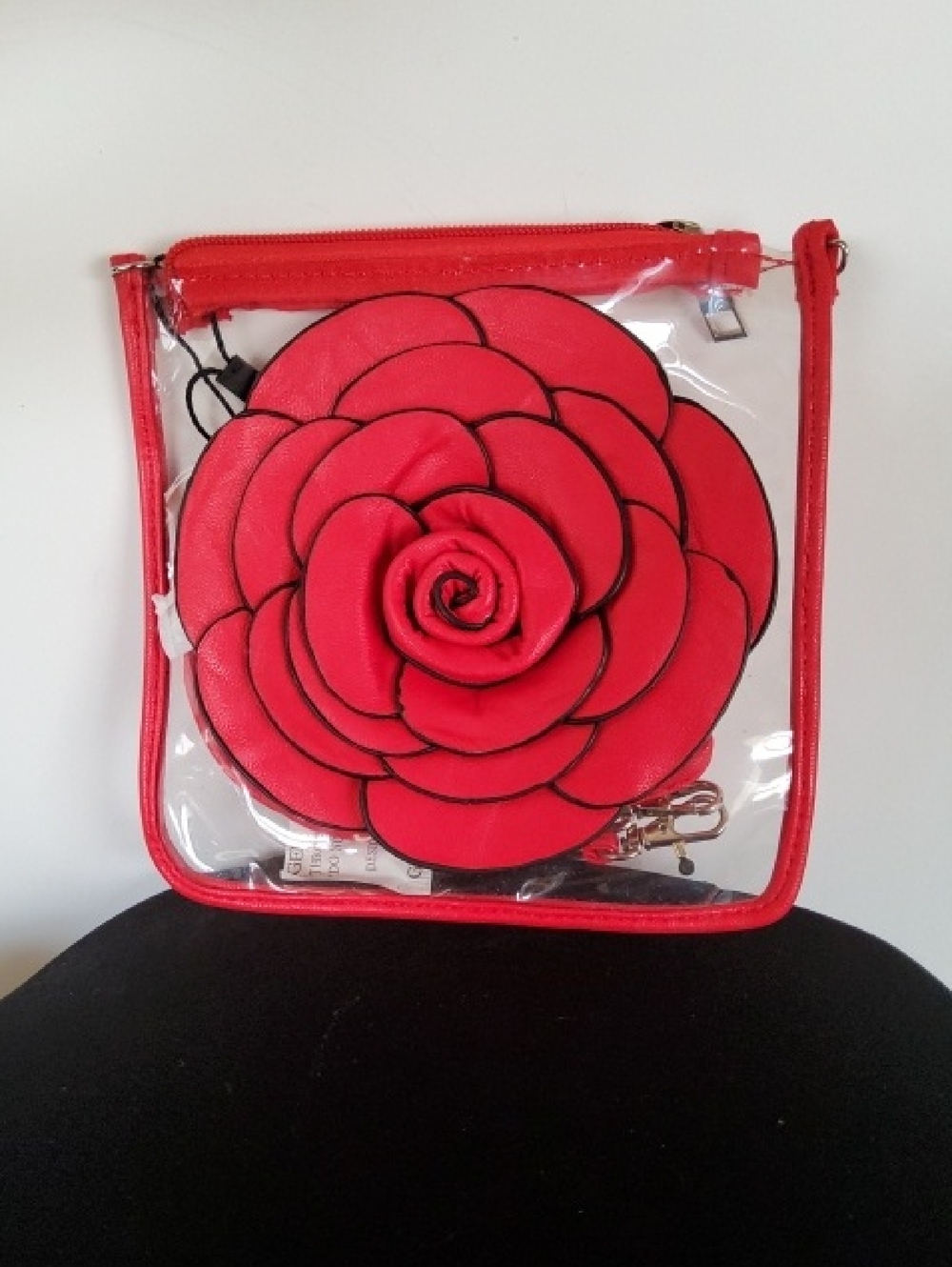 Rolling Sage Clear Vinyl Crossbody Bag.